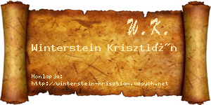 Winterstein Krisztián névjegykártya